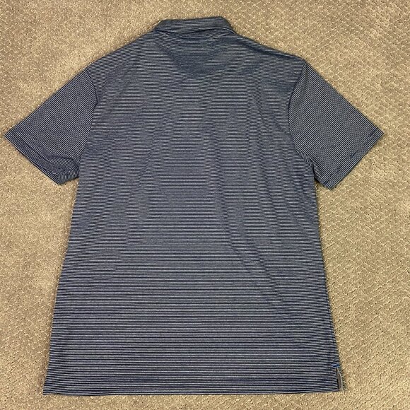 Twillory Athleisure Polo Shirt Men's Large Blue White Stripe Performance Golf - Picture 3 of 11